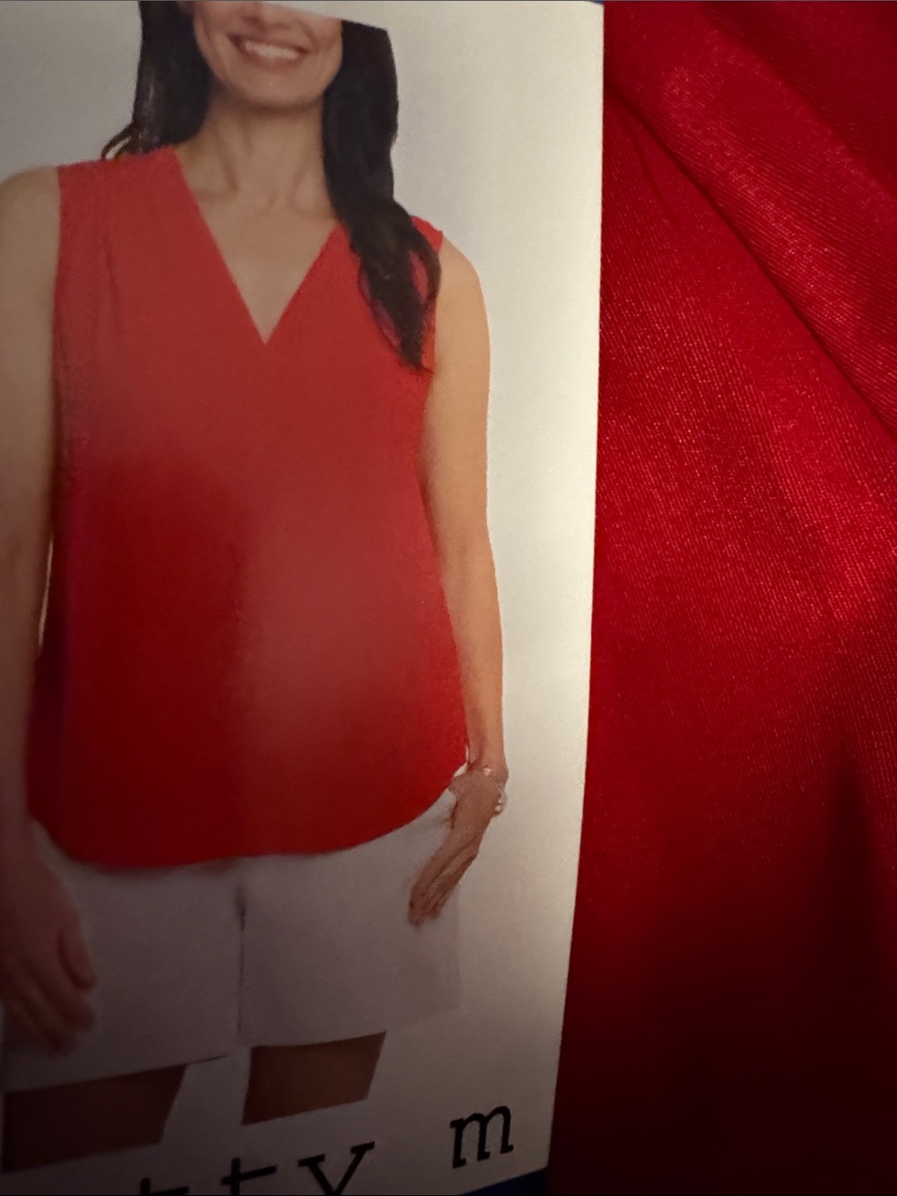 Matty M Red Sleeveless V-Neck Camisole